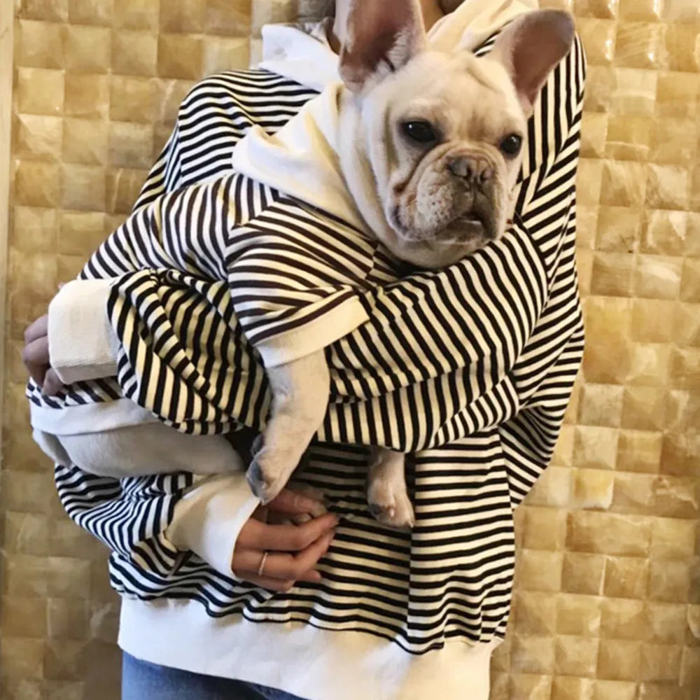 Hooman and Me Matching Strip Hoodies